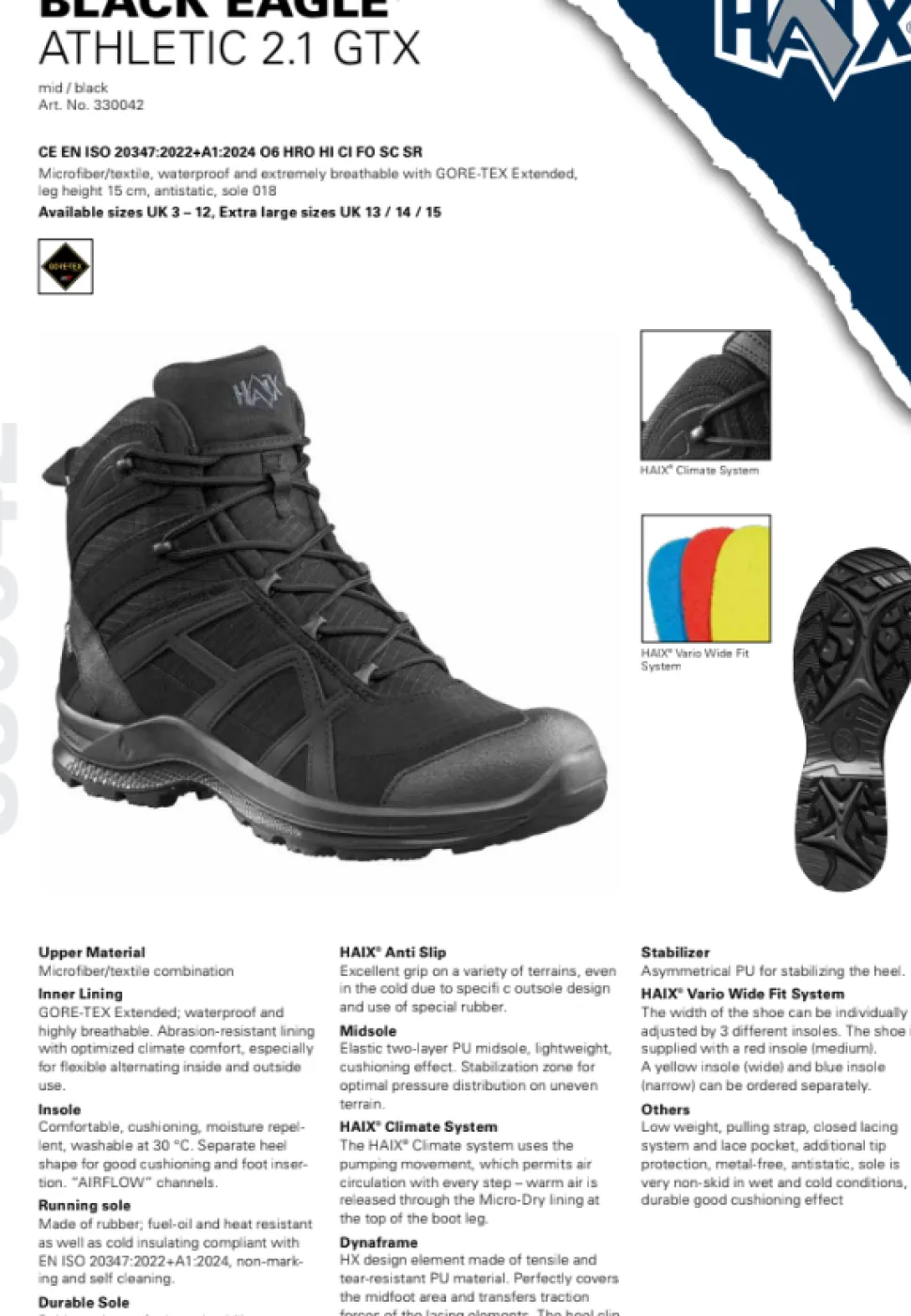 Haix Black Eagle Athletic 2.1 GTX Mid