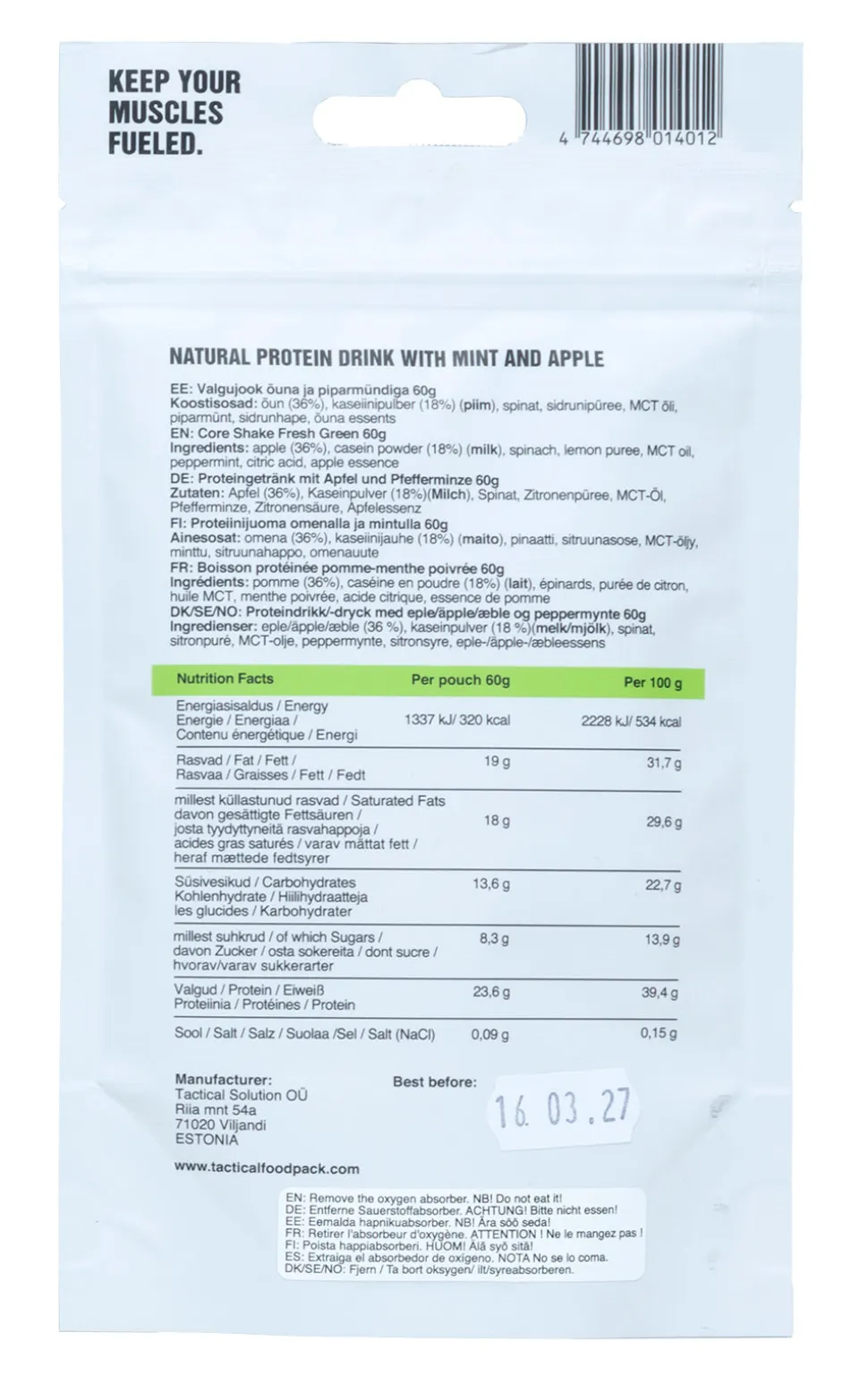 Tactical Foodpack Core Shake 60g