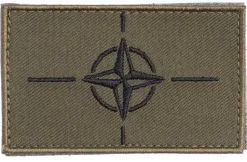 Varusteleka NATO hihalippu, 77 x 47 mm