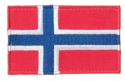Varusteleka Norjan hihalippu, 77 x 47 mm